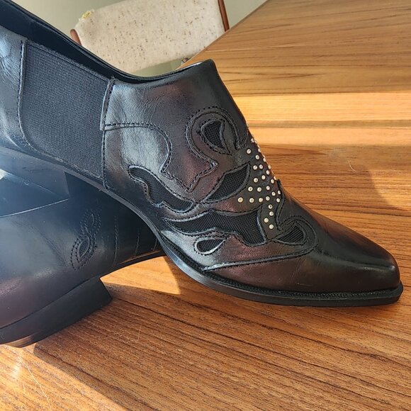 Zara Woman Leather Laser Cut Booties Size 7.5 - Picture 5 of 11